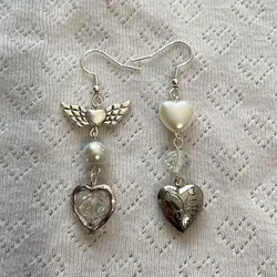 Handmade heart-shaped small box earrings y2k fairy core fairy tale core earrings