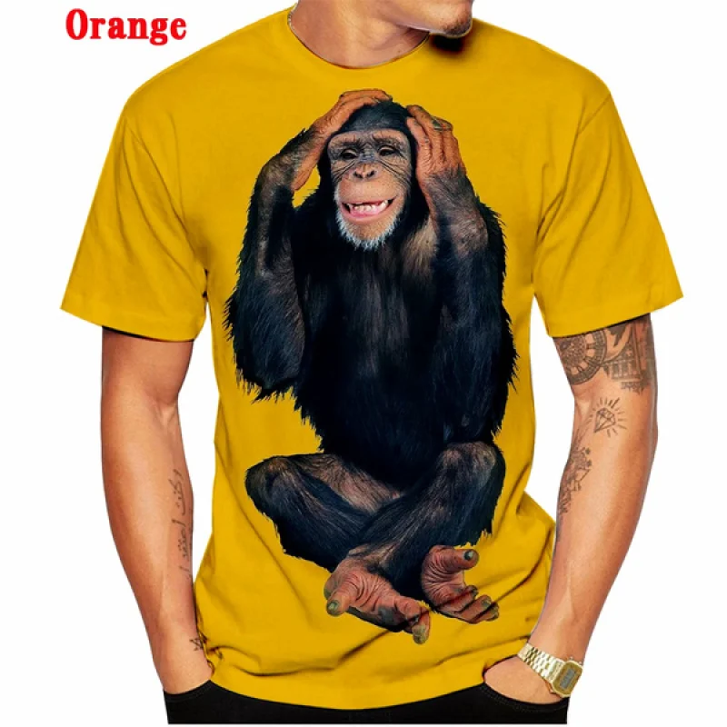 

Neutral Animal 3DT Shirt Orangutan/monkey Printed T Shirt Couple Funny Tshirt Short Sleeve Tee