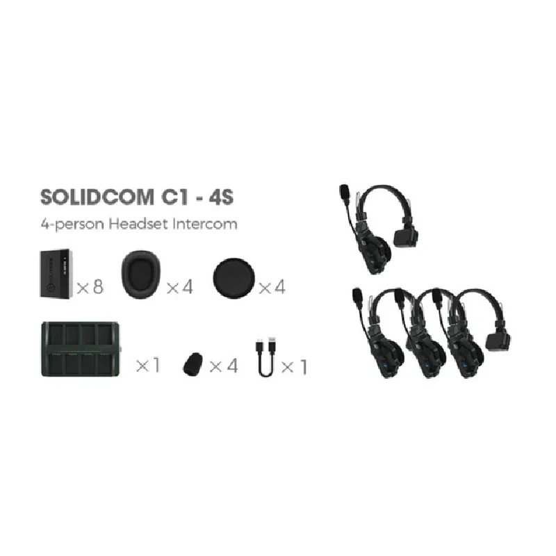 Solidcom C Wirels Communiion Headset Remote Single Ear Headphone Microphone 00Ft Los Range 0Meter