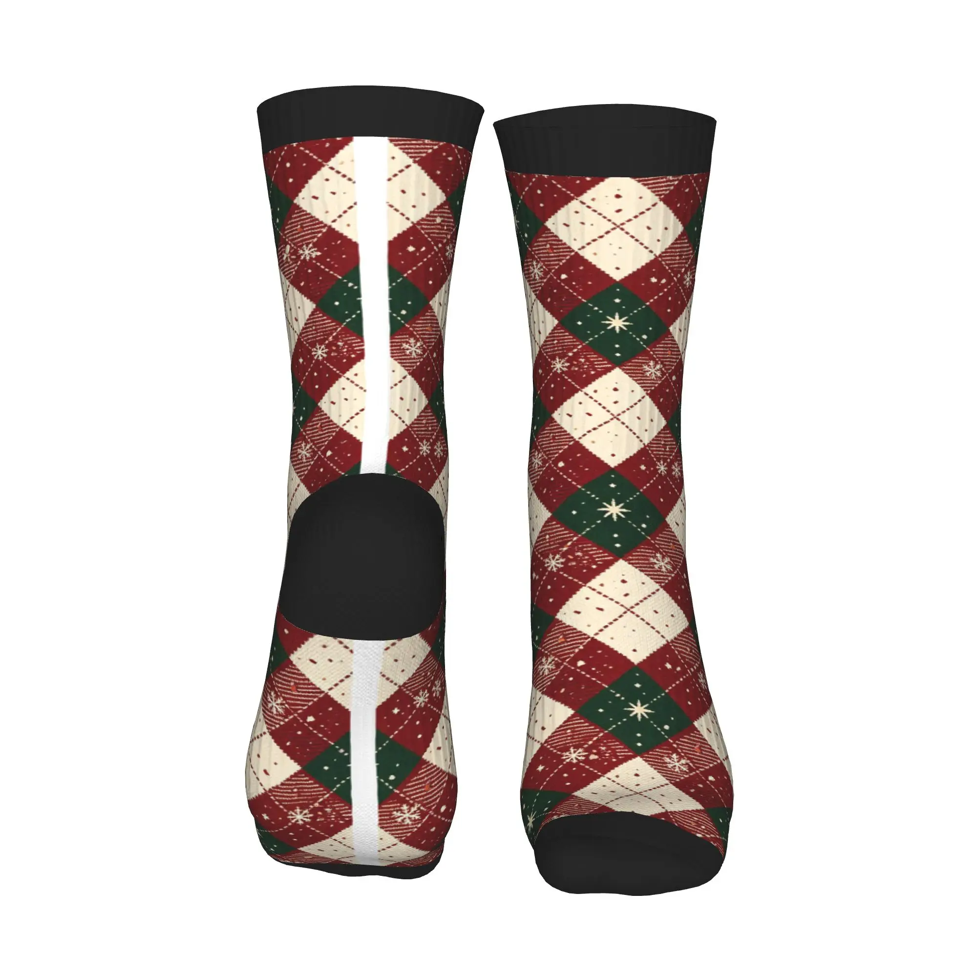 Preppy Style Color Block Socks  Printed Stretch Moisture Wicking Workout Outdoor Daily Wear Keepsake