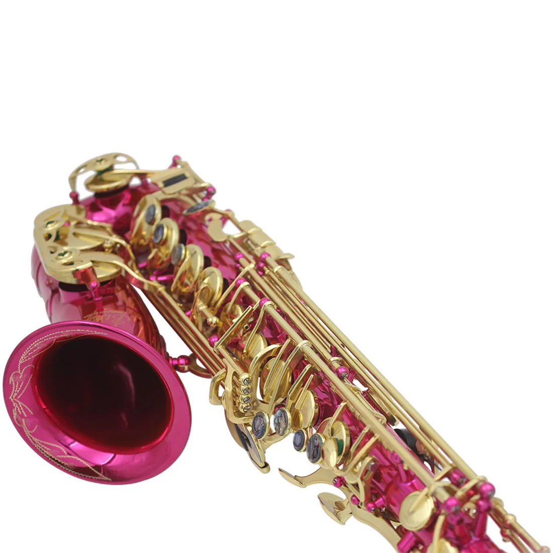 SLADE Eb Alto Saxophone مفتاح ذهبي وردي E مجموعة ألتو ساكس المسطحة أداة النفخ الخشبية مع حقيبة حمل أجزاء فرشاة تنظيف المعبرة #6