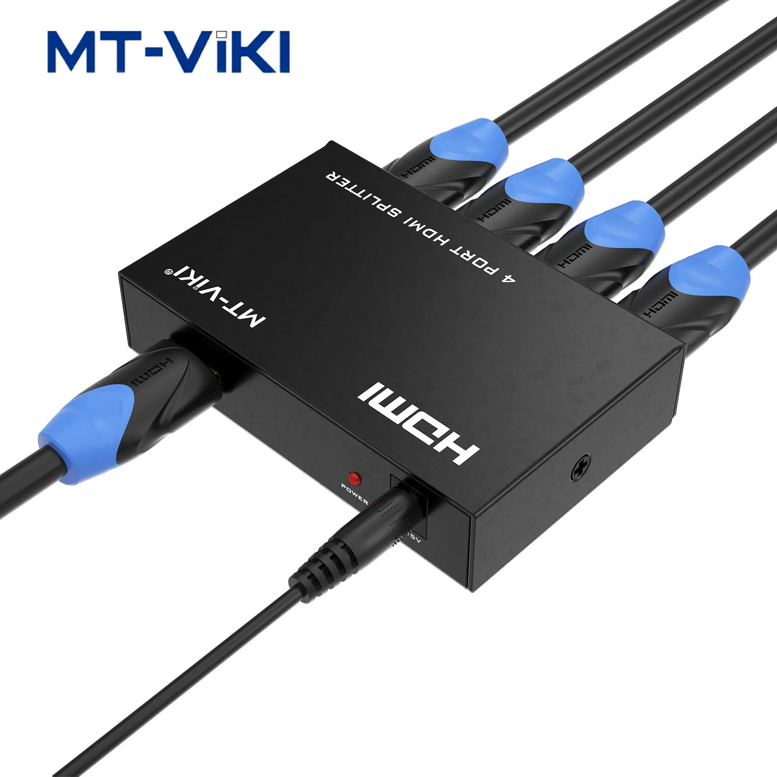 MT-VIKI HDMI-compatible Splitter  HD Video Distributor 1x4 1080P 3D 1 Input 4 Output  5V 1A Power Supply MT-SP104M