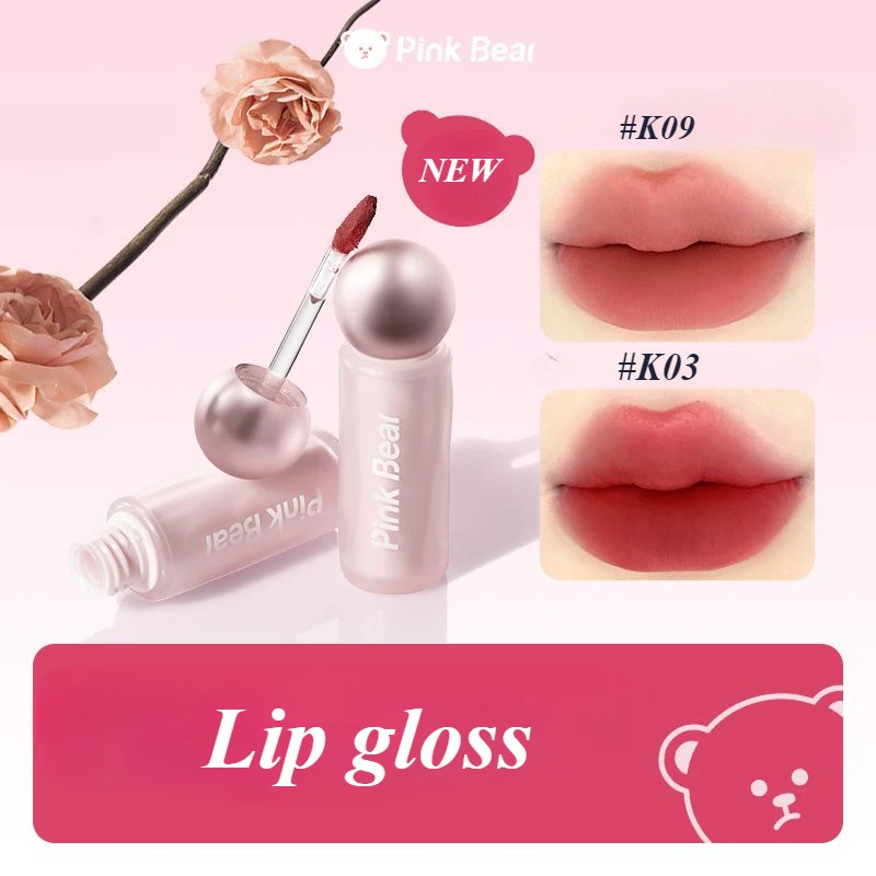 

Pinkbear Lip Paste New Product Lip Glaze Does Not Fade or Stick To Cups Moisturizing Non Drying Matte Lipstick Lipgloss Makeup