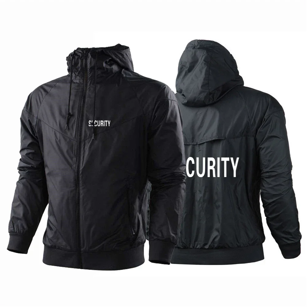 

SWAT Security Men Spring and Autumn Patchwork Five-Color Windbreaker Windproof Casual Hooded Trendy Fashion Printing Coat