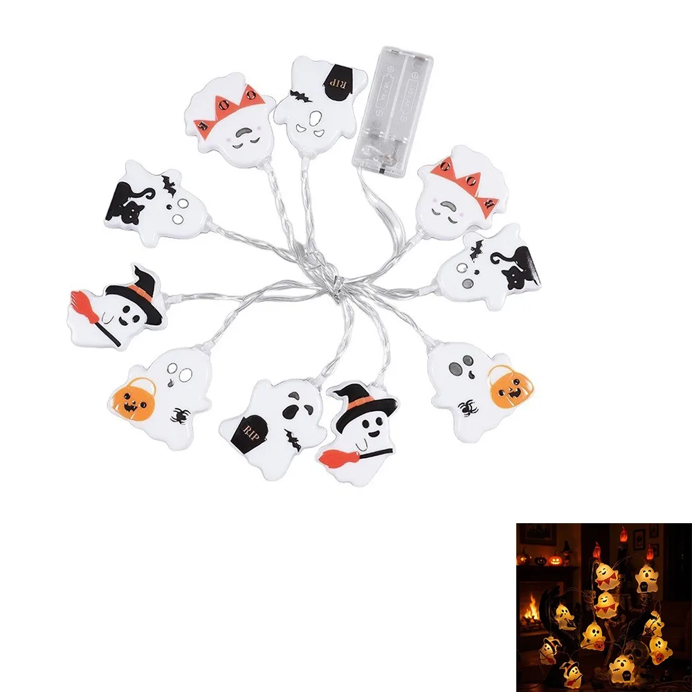 150/300 cm Ghost Decoration String Lights Battery Powered Decorative Light Halloween String Lights Atmosphere Light Portable