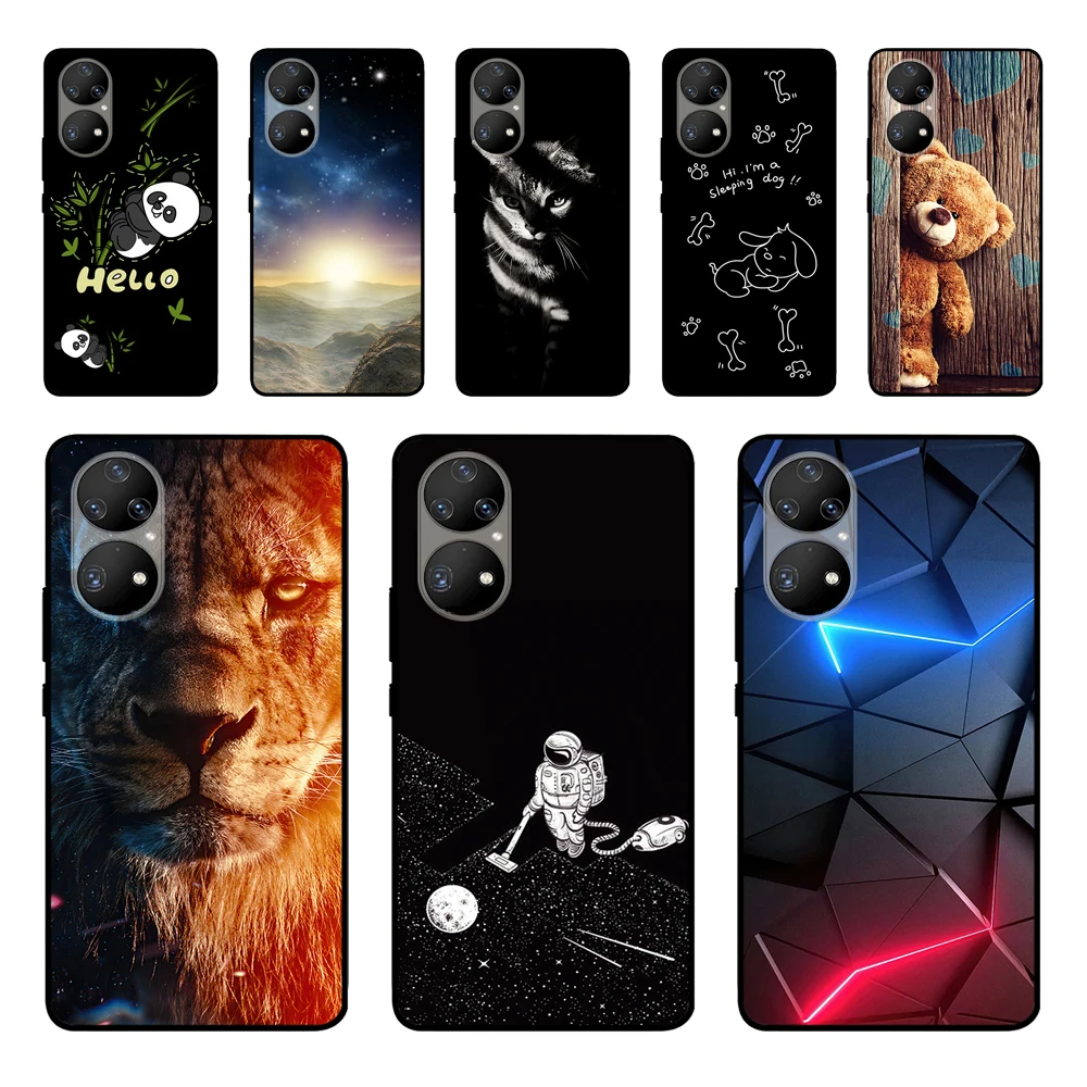 For Huawei P50E P50Pro P 50 Case Luxury Soft Silicone Phone Case For Huawei P50 Back Cover Fashion Protective TPU Coque P50 Pro