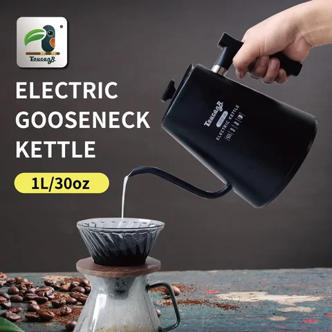 Variable Temperature Electric Gooseneck Kettle for  Coffee Stainless Steel Precise Temperature Control Kettle with Keep Warm
