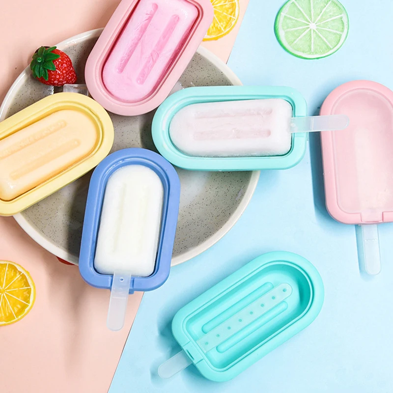 New DIY Silicone Ice Cream Makers Mold with PP Cover and Stickers Kitchen Accessories Lovely Heart Ice Cream Mould Machine