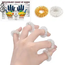 10pcs/Set Finger Massage Sujok Ring Acupuncture Ring Health Care Body Massage Chinese Medicine Color Gold