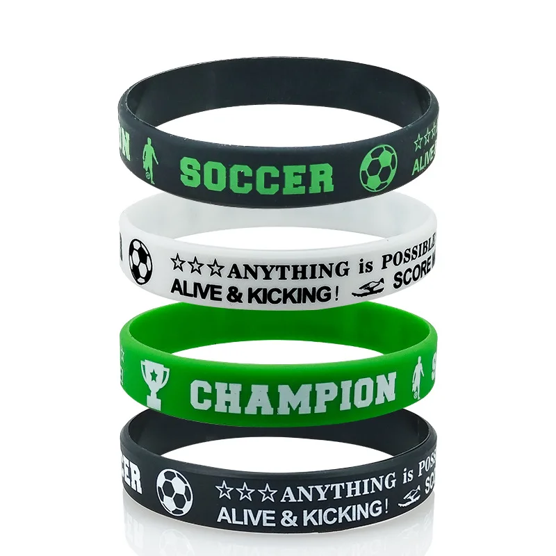 Bracelets en silicone pour fête de football, faveurs de fête de football, bracelet à thème sportif, décor de fête d\'anniversaire, enfants, adultes,