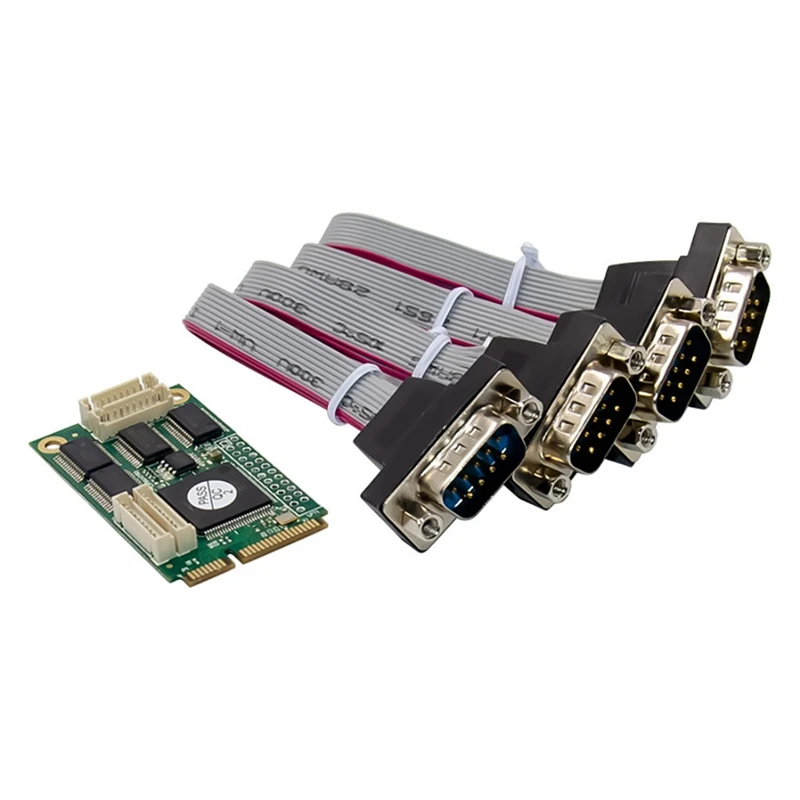 

Mini PCIE CH384L 4S DB-9 RS232 Serial Port Card Industrial Grade Serial COM1 Port Expansion Adapter Card