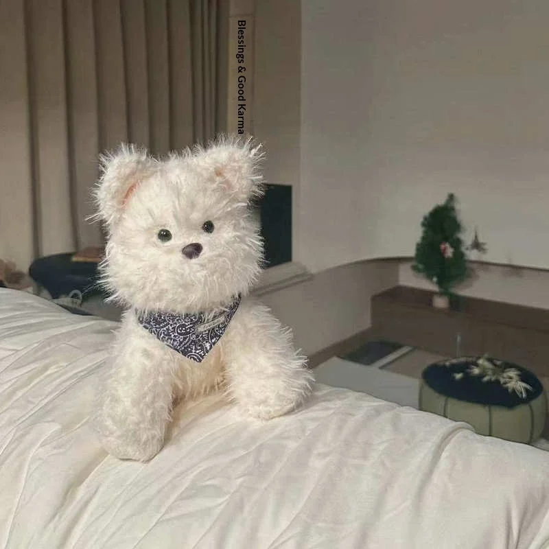 Ours Bo's Market mignon câlin doux West Highland chiot en peluche Animal en peluche confort poupée cadeau d'anniversaire pour enfants décoratif