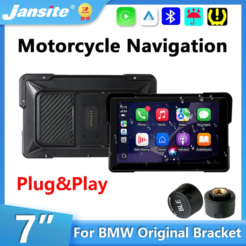 Portable 7 inch Motorcycle Monitor GPS Navigation Wireless CarPlay Android Auto BT For BMW R1200GS R1250GS F800 F900 S1000XR