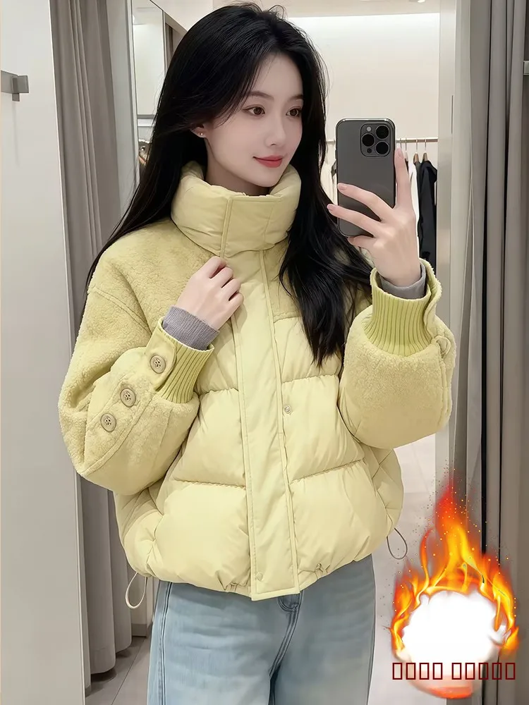 

Корейская утепленная женская зимняя куртка из хлопка с флисовой подкладкой, качественный материал, удобная для ежедневных поездок