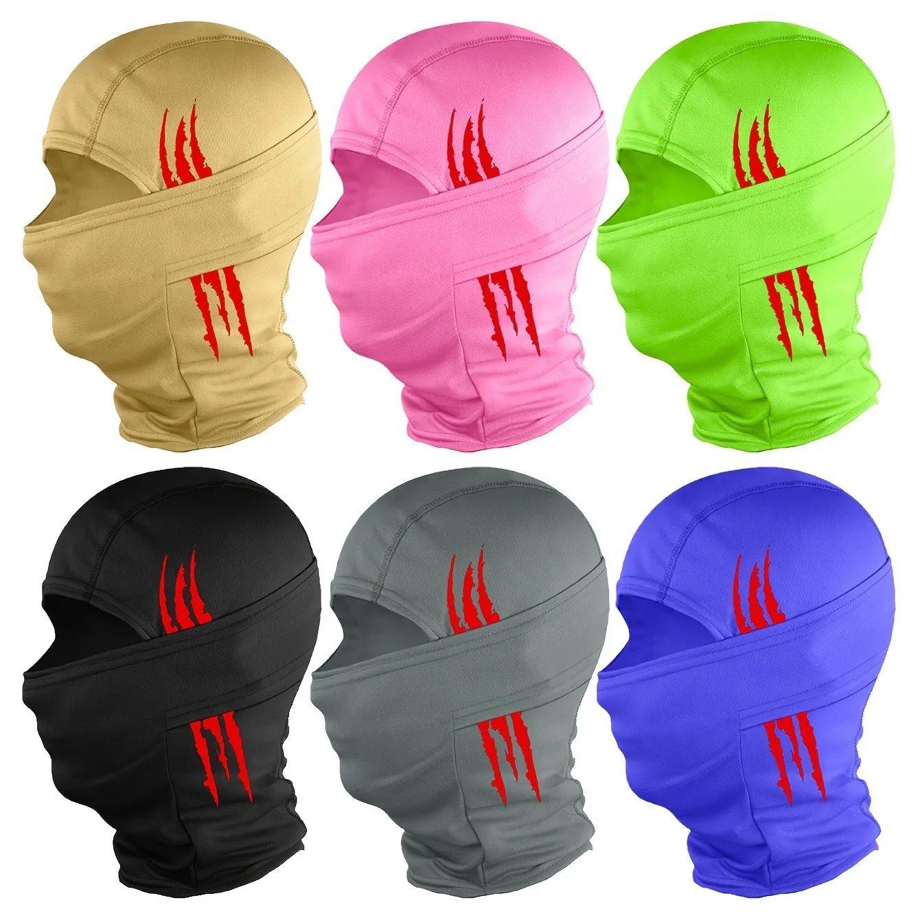 Claw patterned Balaclava face mask, breathable and windproof full face hood, motorcycle and bicycle outdoor sports