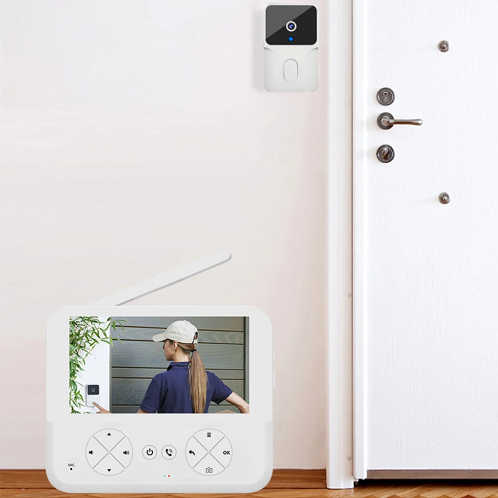 4.3 "Video-intercom draadloze buitendeurbel smart home videodeurbel met infrarood nachtzicht visuele bewakingscamera   ﻿