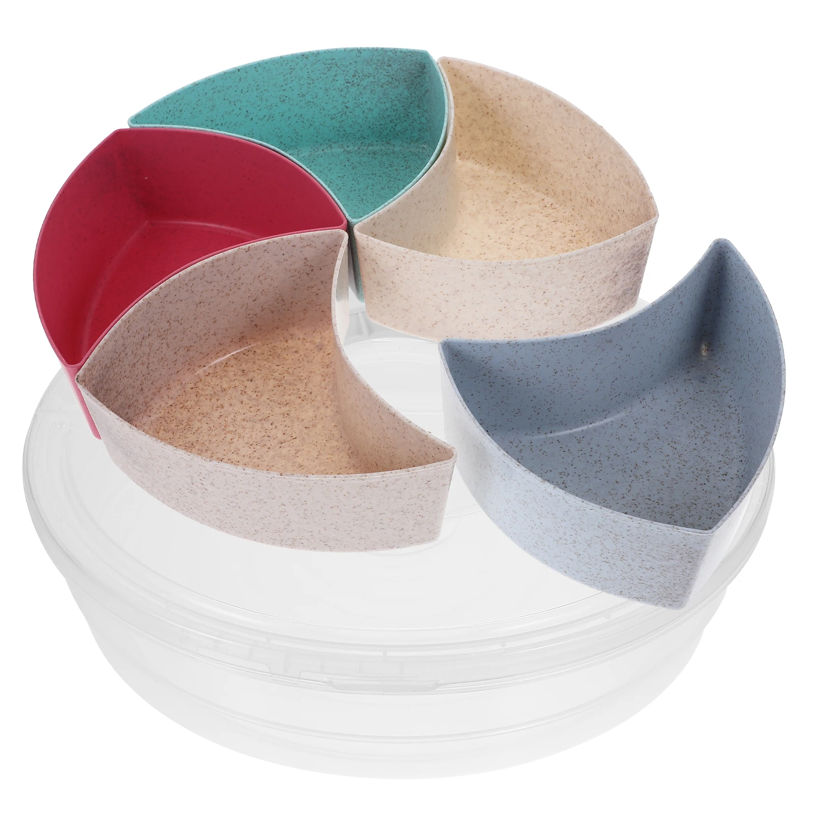 

6 Compartments Snack Plate Fruits Sweet Storage Case Large Capacity Dust Proof Portable Tray for Parties Picnic Home Dried