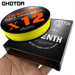 GHOTDA 8/9/12 Strands PE Braided Wire Multifilament Japan Import Fabric PE Line for Carp Fishing 0.6-8.0# 100M Fishing Line