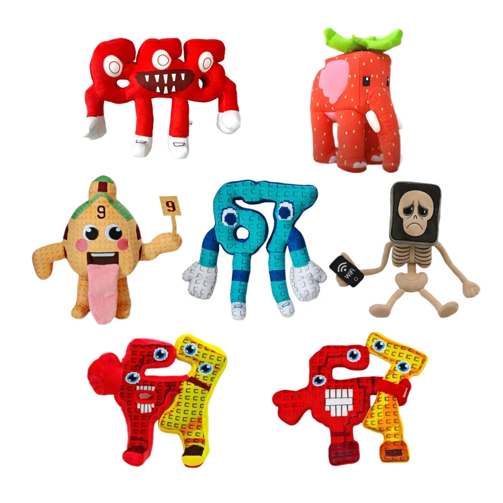 

Multi-style Funny Anime Animation Steal a Brainrot Plush Toys Elephant No. 9 House No. 67 Skeleton Man Peripherals Plushie Doll