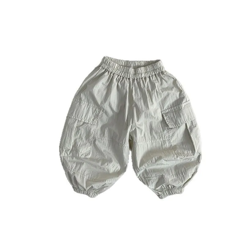 2025 Summer New Children Thin Mosquito Proof Pants Solid Girls Breathable Casual Pants Cotton Kids Boys Loose Cargo Pants
