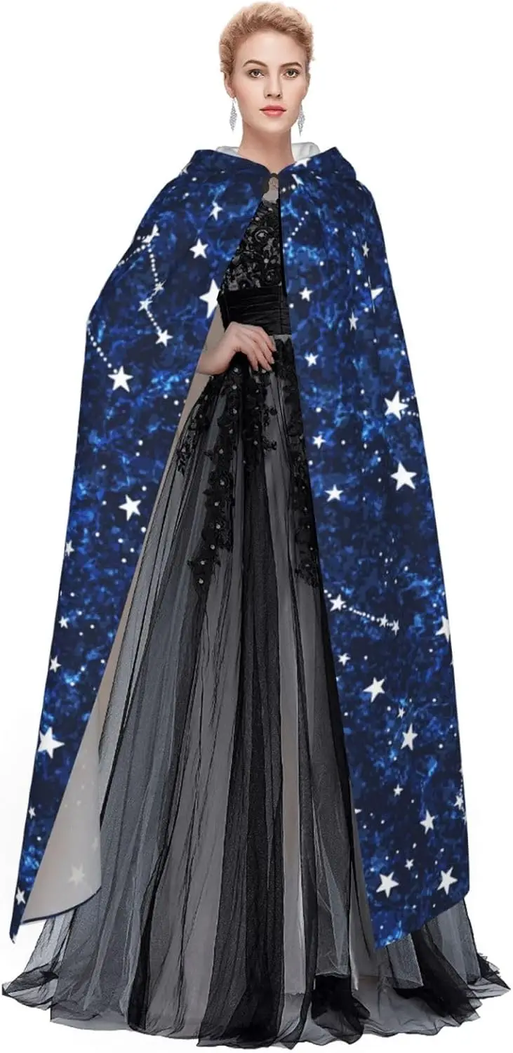Women Men Adults Full Length Hooded Cloak Cape with Hooded for Halloween Cosplay Costumes