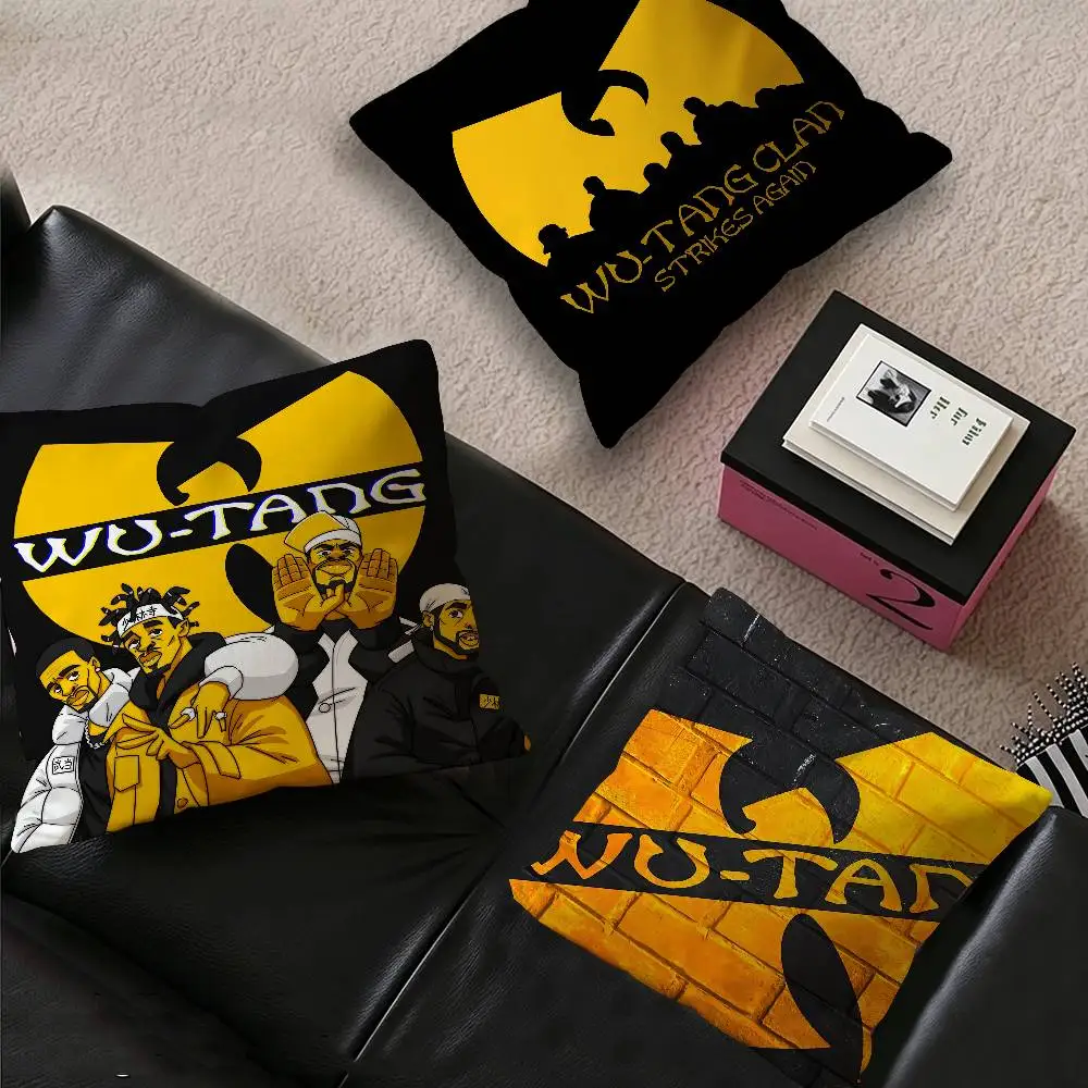 Hip Hop Group Wu Tang Pillow Covers Cartoon Sofa Decorative Home Double-sided Printing Short Plush Cute Cushion Cover