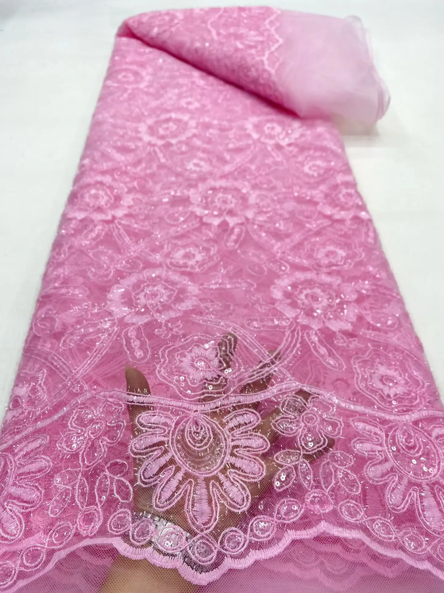 

Нигерийские кружевные ткани с пайетками 2026: высококачественная африканская кружевная ткань для свадебных платьев, французский тюль, кружевной материал из молочного шелка