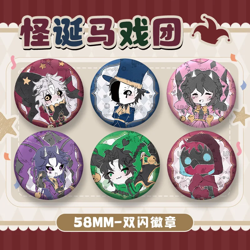 TickerTaker Pierrot Jester Doctor Anime Costumes Badges Pins The Freak Circus Women Brooch Cosplay Brooches for Bag Accessorie