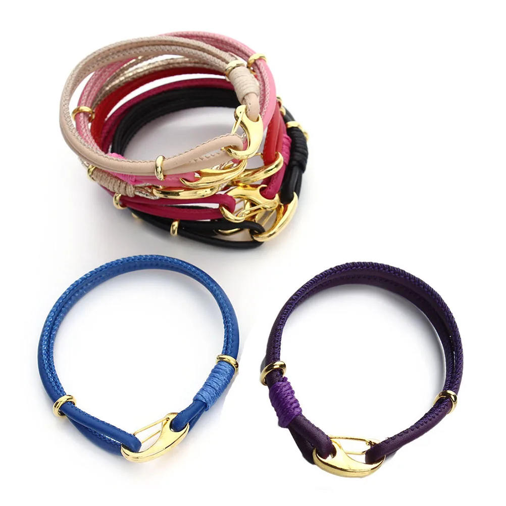 

1pc Sheepskin Cord Bracelet For Women Hand Chain Wrist Bangle Fashion Jewelry All Match Daily Party Wedding Gift (Red)