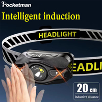 Smart Motion Sensor XPE+LED Headlamp Induction USB Rechargeable Super Bright Headlight Waterproof Head Lamp Head Flashlight