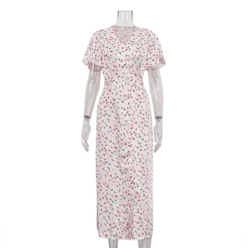 فستان قميص VFloral بأكمام قصيرة غير رسمي جديد مع ياقة ربطة عنق، فستان تنحيف أنيق بخصر للنساء #5