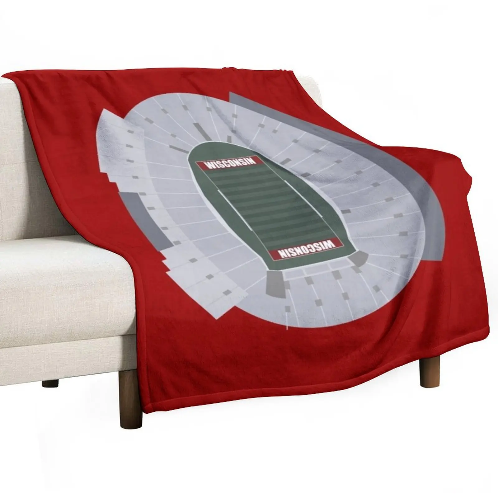 

Camp Randall Stadium, University of Wisconsin, Badgers Football Throw Blanket Modern Design Soft Blanket for Home Decor
