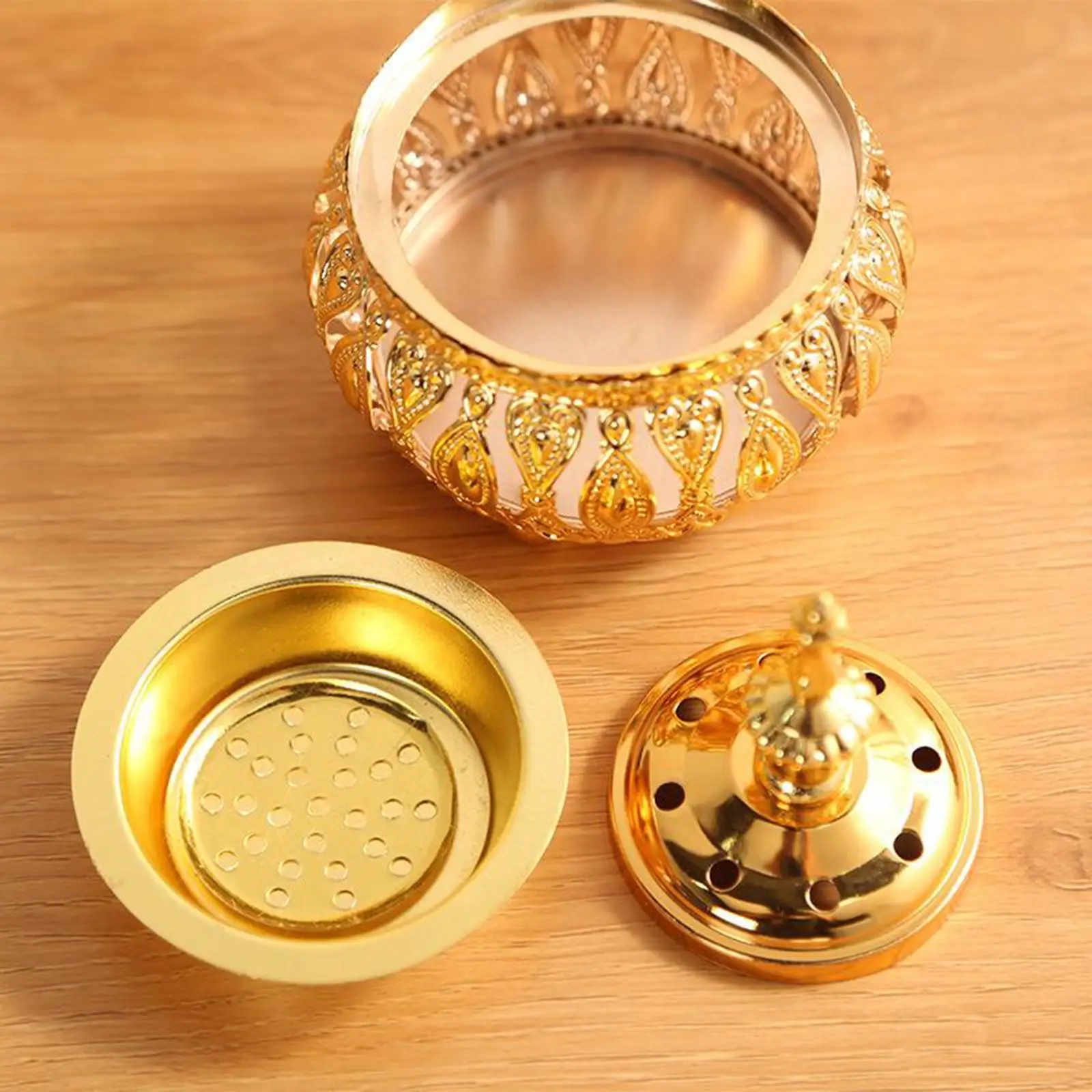 Large Japanese Incense Discs Catholic Censer Floral Incense Holder Metal Base for Study Room Meditation Interior