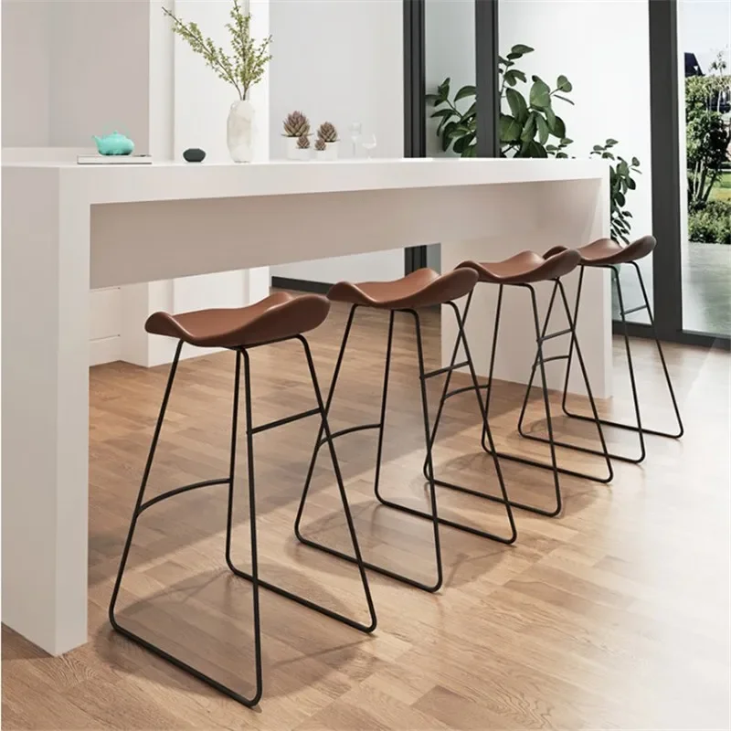 Modern Simple High Bar Stool,Home Nordic Backrest High Chair