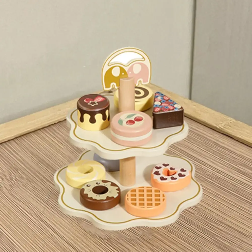 

Wooden Afternoon Tea Set Toy Early Educational Simulation Tea Set Play Toy DIY Minature Montessori Pretend Play Kitchen Set