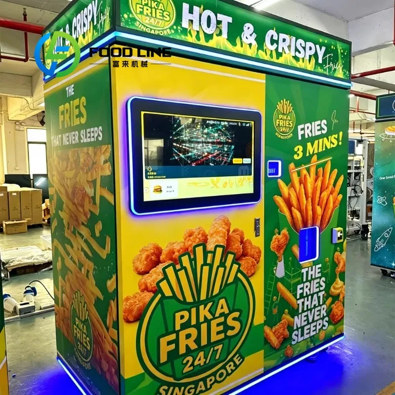 Automatic French Fries Making Vending Machine, Anti‑spatter Cooking Design Clean Working Environment Unmanned Potato Snack