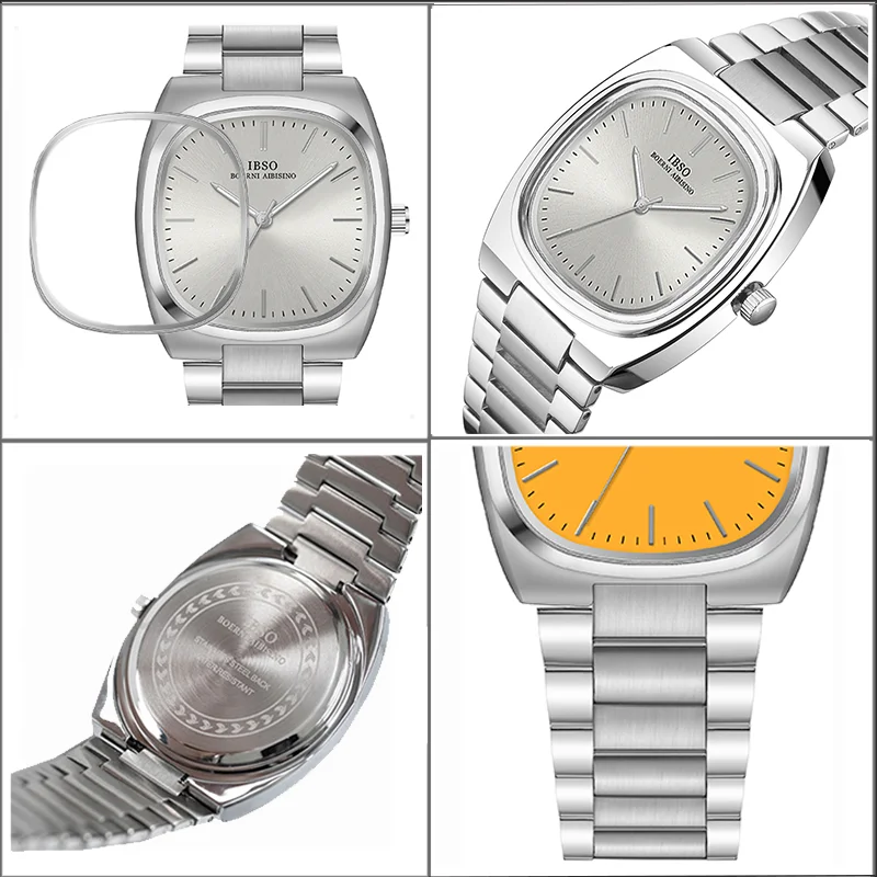 Original Luxury Women Square Watch Steel Silver Waterproof Exquisite Wristwatch Lady Gifts Vintage Female Quartz Hand Clock New