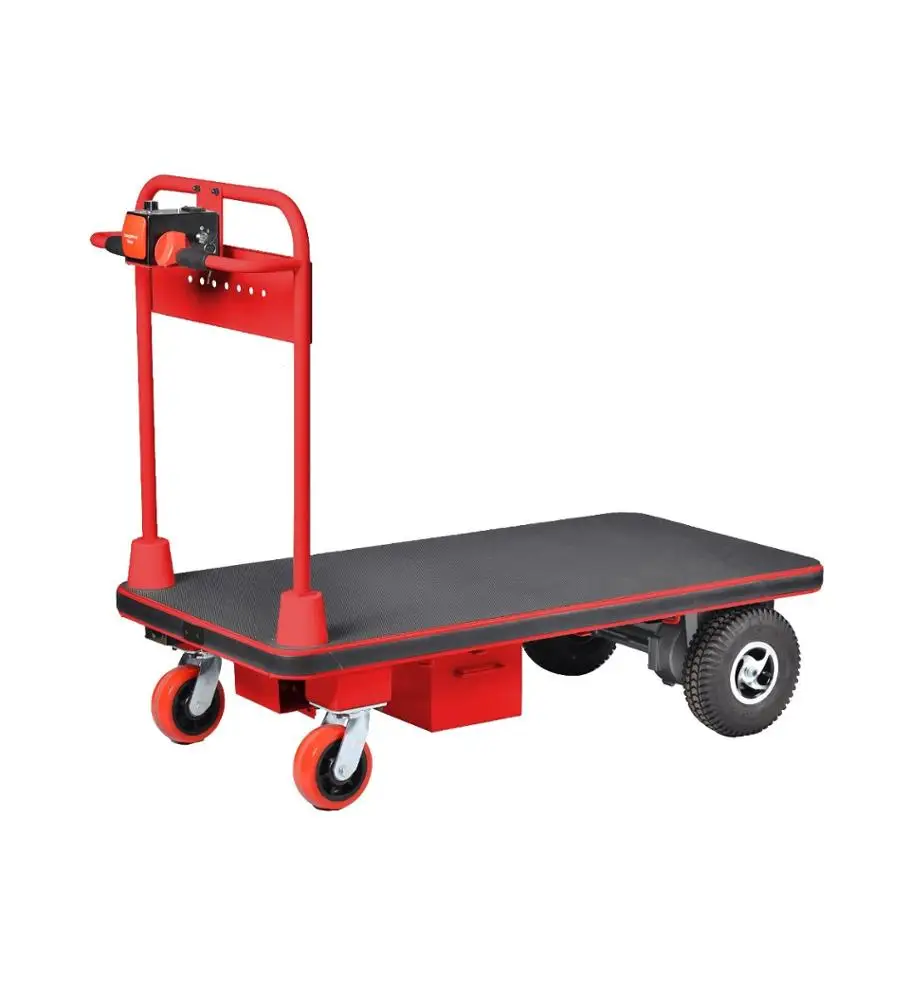 

Four Wheels Power Battery Hnad Platform Cart 400kg Electric Platform Trolley With Handle