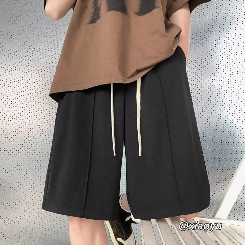 

Summer Thin Straight Leg Workwear orts Men's Casual Loose Pure Color Five-Quarter Length Faionable Youth Leisure Trousers