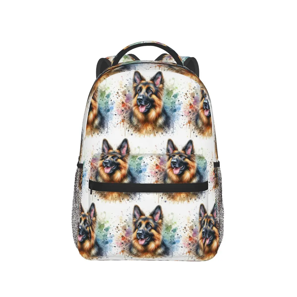 

German Shepherd Dog Watercolor Backpack Hot Sale Daypack Large Capacity Children BookBag School Bag Shoulder Bags for Men Women