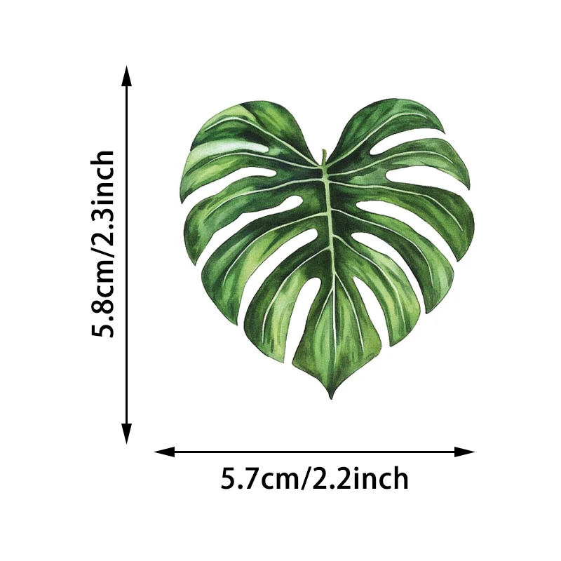 50 قطعة من ملصقات أوراق النباتات الخضراء DIY حقيبة دفتر الدراجة زجاجة ماء قضية الهاتف المحمول شفافة جرافيتي يترك الشارات