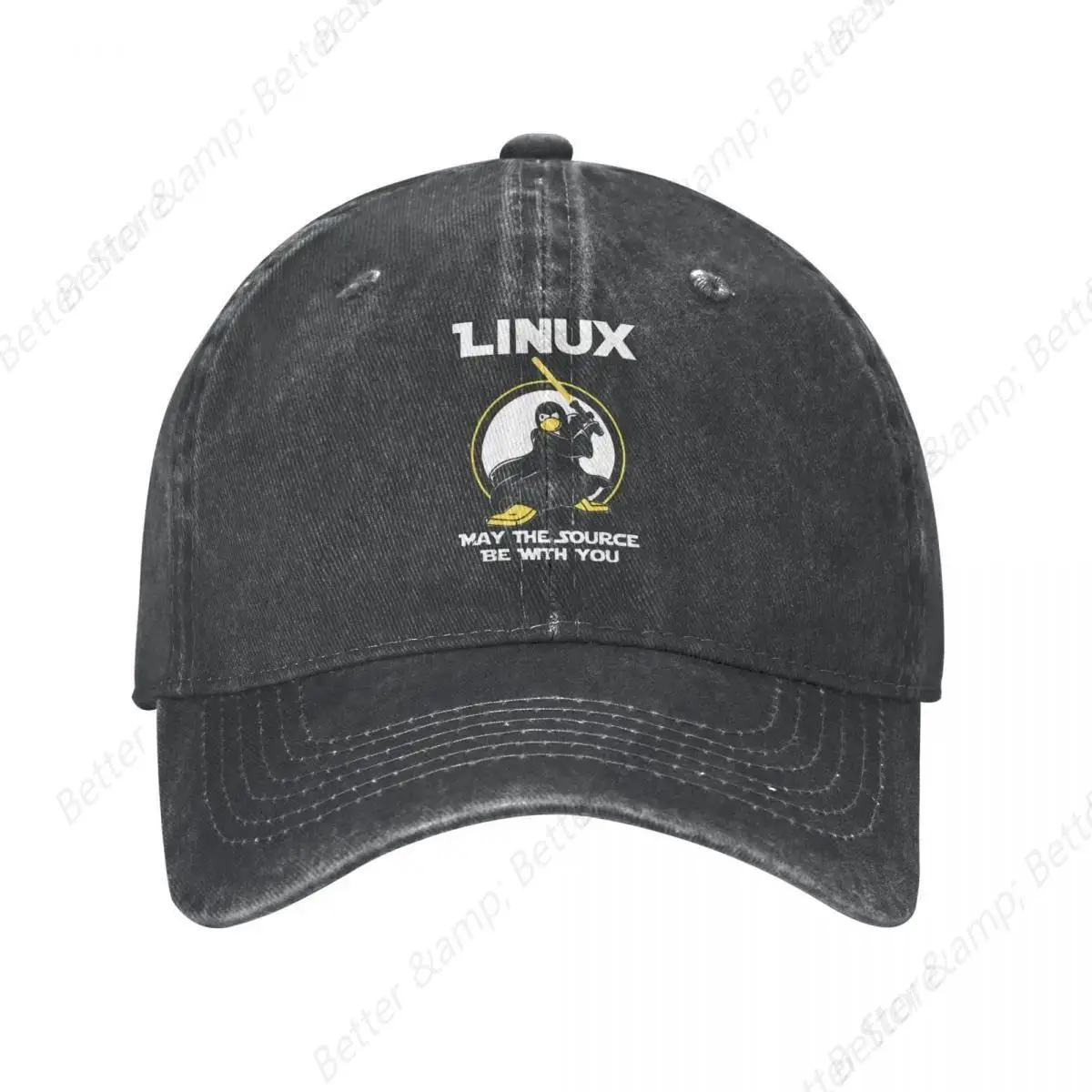 Linux May The Source Be With You Summer Cap Dad Ponytail Baseball Cap Classic Coding Nerd Hats Washed Sport Casquette Gorras