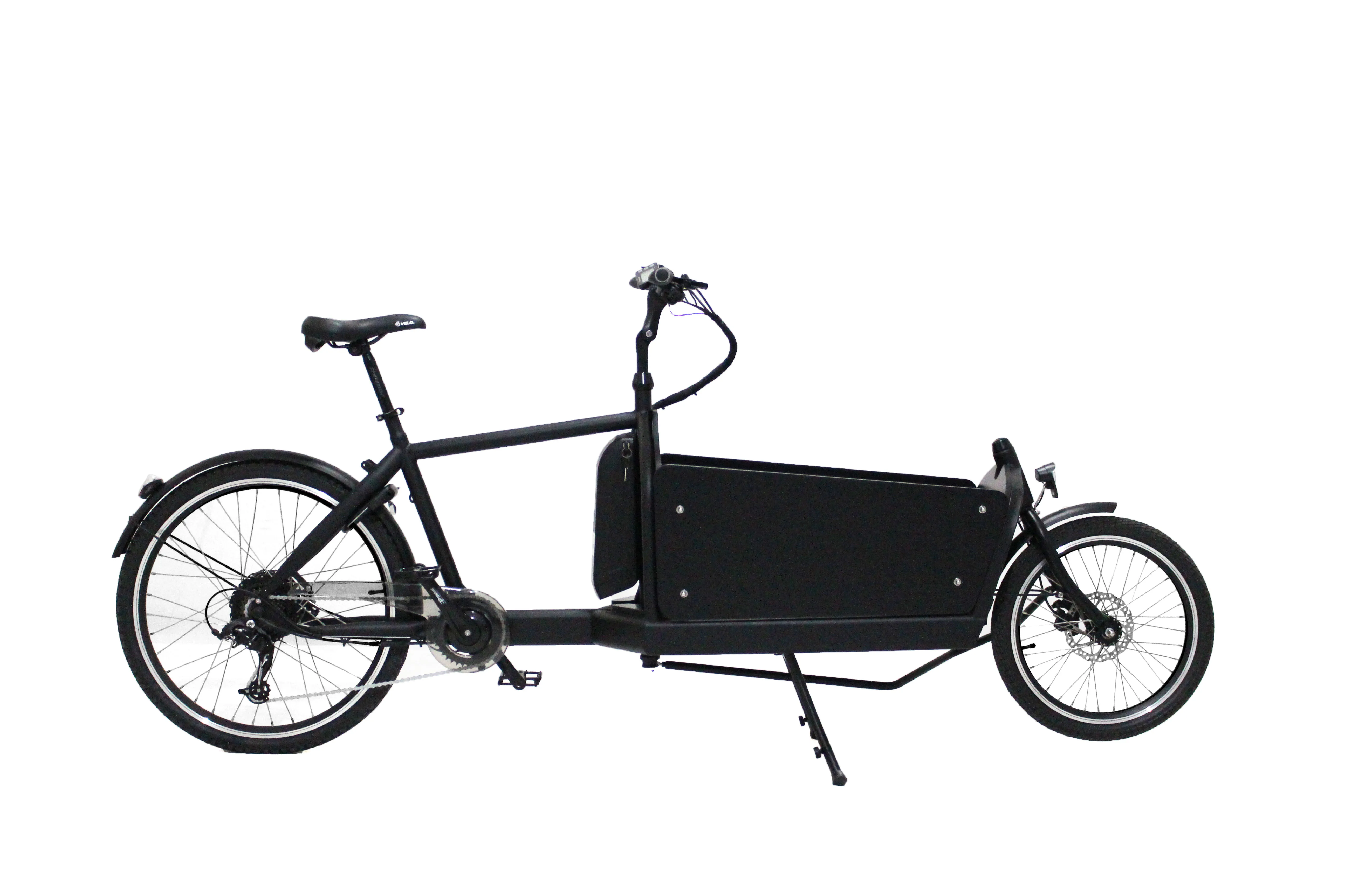 2 Wheel Electric Cargo Bike Bicycle 250w Rear Motor For Family Use