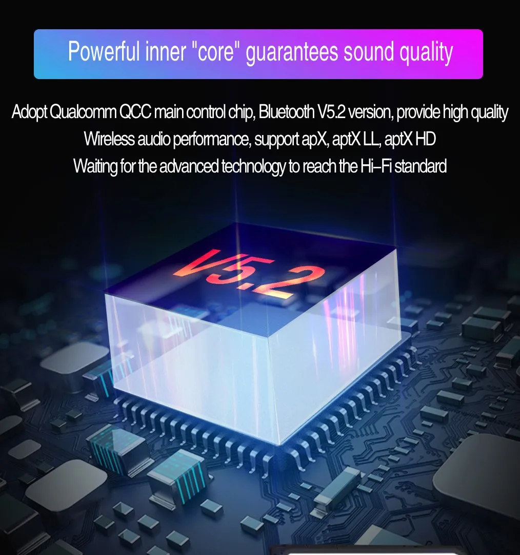 บลูทูธ5.2ตัวรับสัญญาณเครื่องส่งสัญญาณ Adaptive Latency ต่ำแฮนด์ฟรีไร้สายสเตอริโอเพลงอะแดปเตอร์ไมโครโฟน