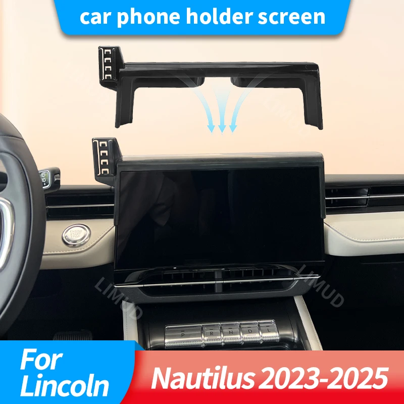 

Держатель для мобильного телефона на экран автомобиля для Lincoln Nautilus 2023 2024 2025, беспроводное зарядное устройство, кронштейн для GPS, гравитационная подставка, аксессуары