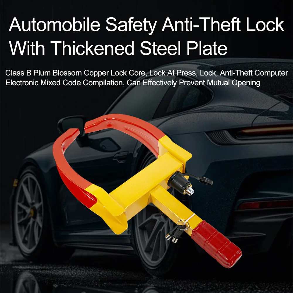 

Car and Truck Tire Lock Safety Anti-Theft Horn Wheel Lock Portable Thickened Steel Plate Anti-Rust Lock Core Universal Car Lock