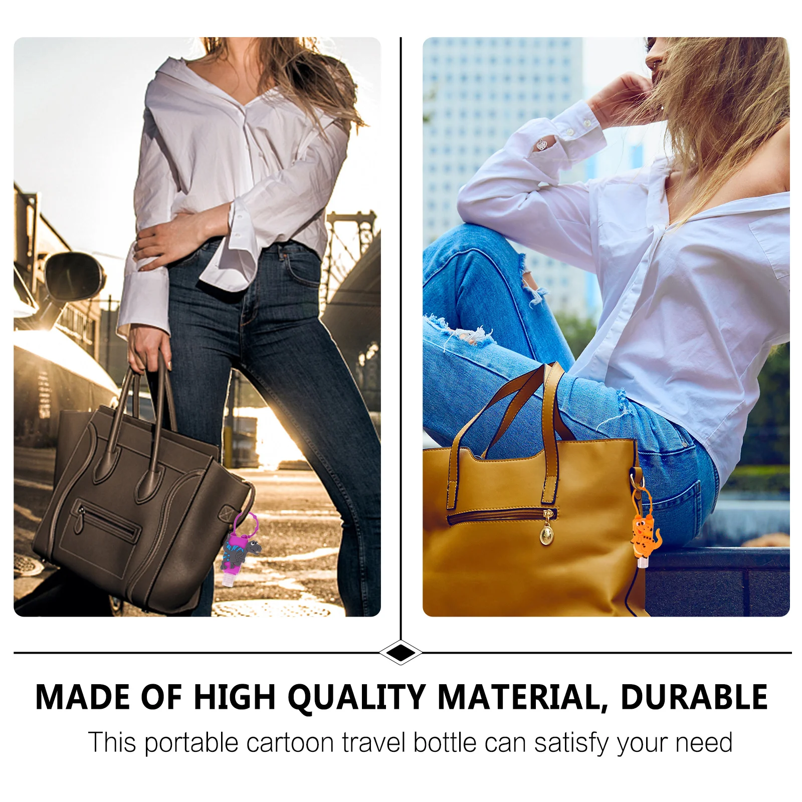 

6pcs Silicone Bottle Cover For Kids Cartoon Liquid Containers Leak-Proof Travel Holder Hand Bottles Travel