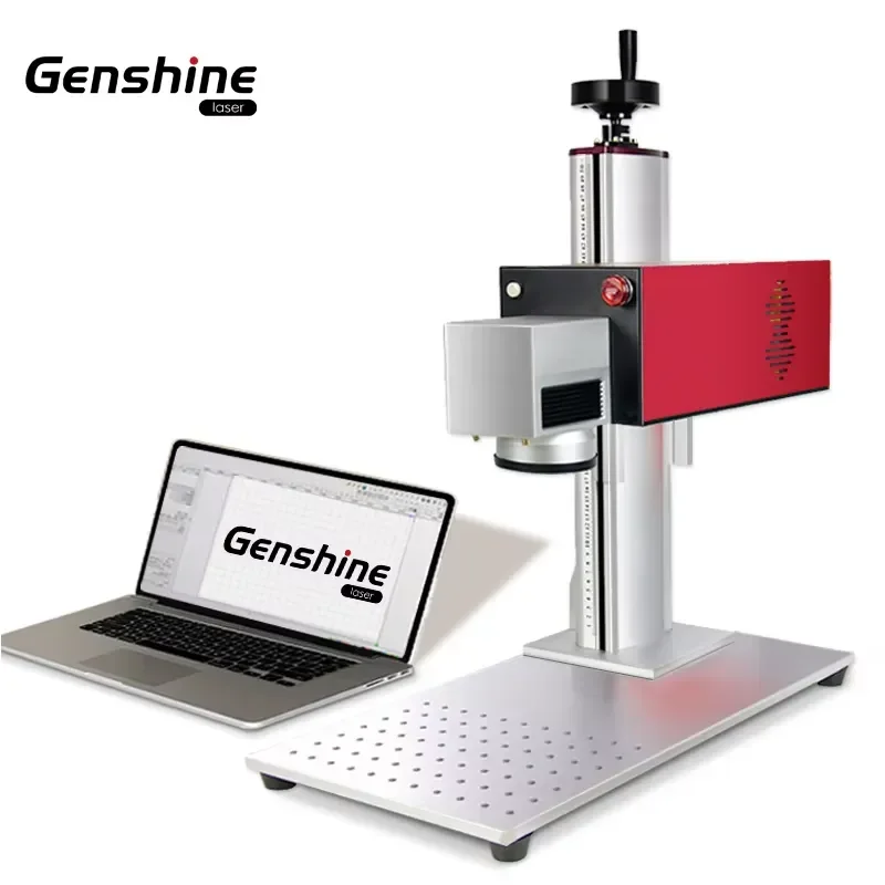 2026 Genshine High efficiency Metal Alloy all industry 20W 30W 50W desktop optical Fiber Marking Machines marker