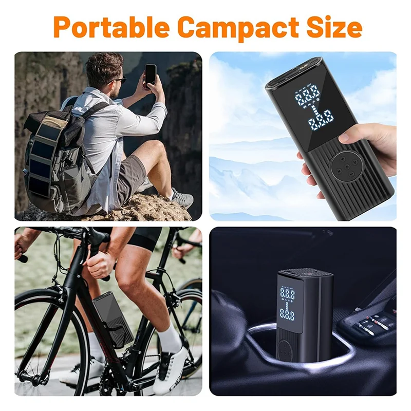 

High Quality-Tire Inflator Portable Air Pump Inflates 2 Times Faster 150PSI Electric Air Pump Suitable For Cars,Tire Inflator Po