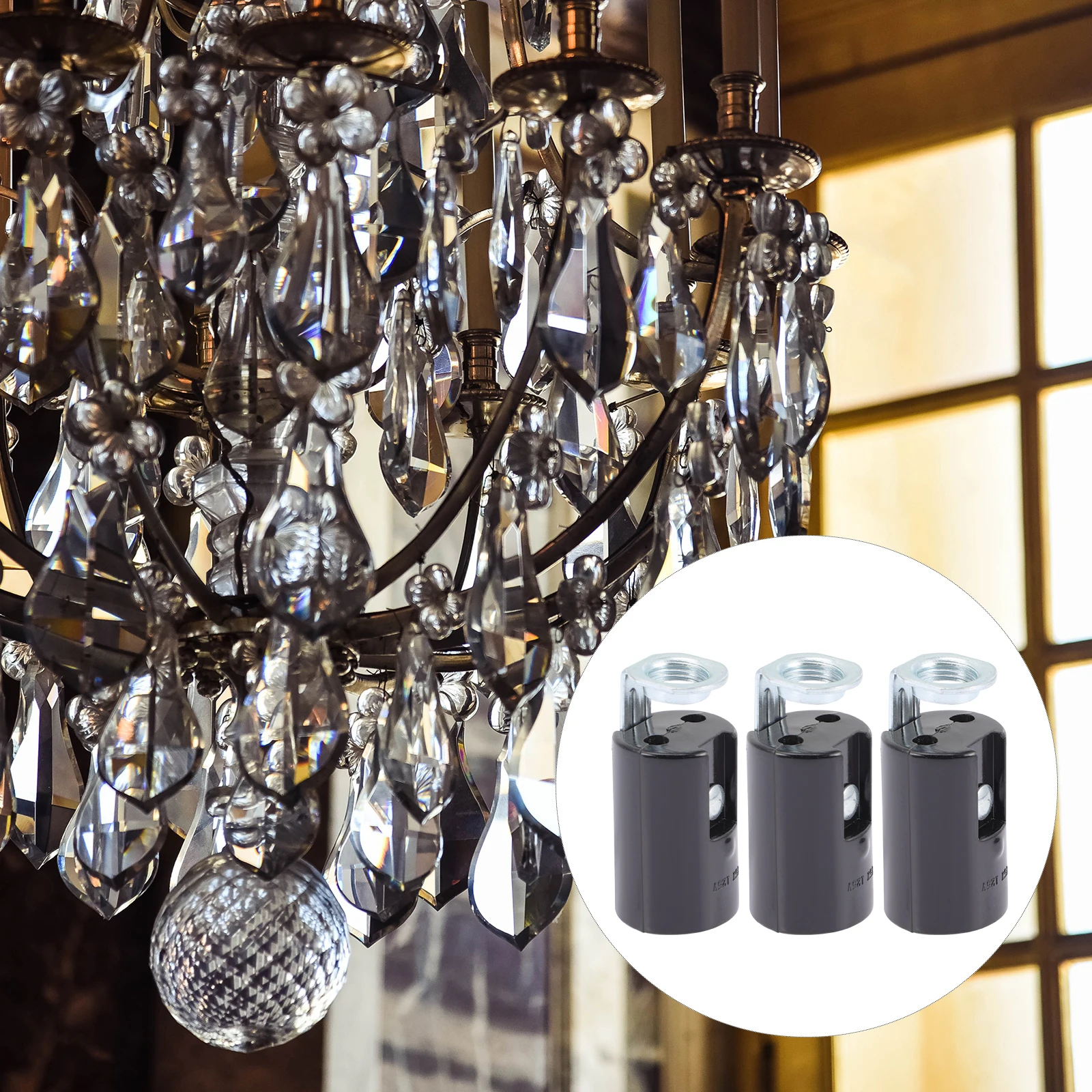 9 szt. Oprawek do lamp Trwałe żelazno-plastikowe gniazda do żyrandoli, lamp ściennych, lamp wiszących Niezawodne zamienne podstawy oświetleniowe